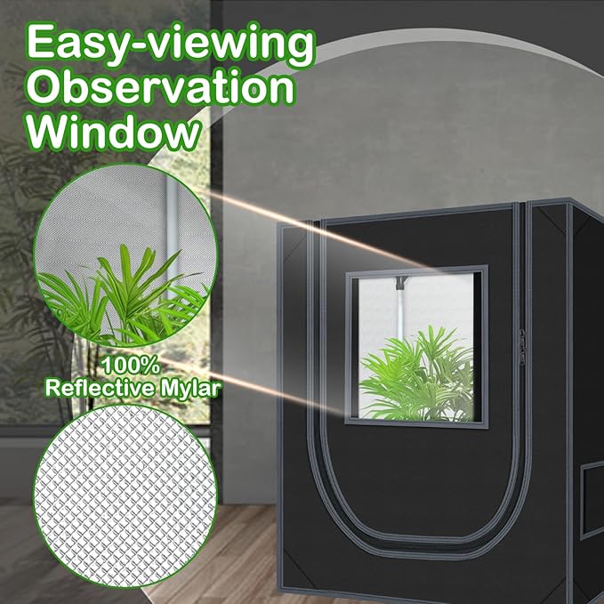 18"x30"x36" Grow Tent for Indoor Plants 600D Mylar Hydroponic High Reflective GrowTents for Plant Fruit Flower Veg Growing - Image 4