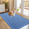 OLANLY Dog Door Mat for Muddy Paws 54x32, Absorbs Moisture and Dirt, Absorbent Non-Slip Washable Doormat, Quick Dry Chenille Mud Mat, Entry Indoor Entryway Carpet for Inside Floor, Cornflower Blue by OLANLY