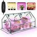 Meonum Mini Greenhouse with Grow Light, 47.2" L x 23.6" L x 23.6" W Portable Greenhouses Waterproof UV-Resistant for Indoor/Outdoor Seed Starting (House Shape) by Meonum