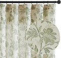 jinchan Linen Floral Curtains for Living Room with Printed Flower 108 Inches Long Light Filtering Extra Long Back Tab Rod Pocket Sage Green Window Curtain Set Farmhouse Drapes, 2 Panels by JINCHAN