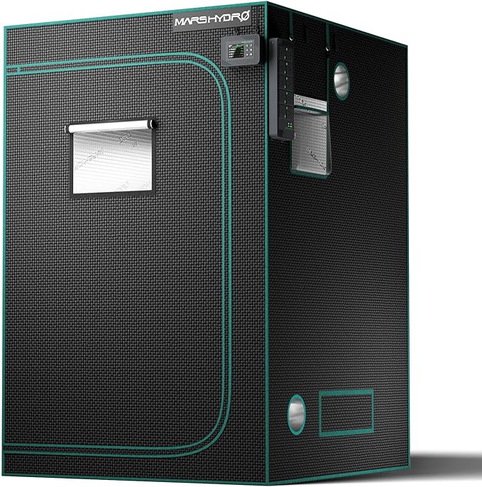 MARS HYDRO 4x4 Advanced Grow Tent, 48"x48"x80" High Reflective Mylar 1680D for Hydroponics Indoor Plant Growing, with Observation Window,Floor Tray and Smooth Zipper for TSW2000/FC4800/FC-E4800 by MARSHYDRO