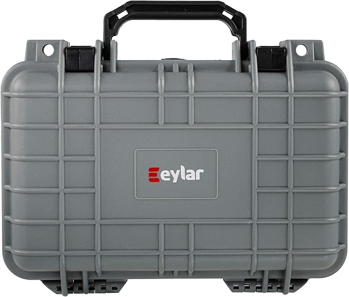 Eylar Protective Gear and Camera Hard Case Waterproof Dry Box with Foam 11.6 Inch 8.3 Inch 3.8 Inch (Gray) by Eylar