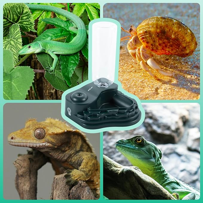 REPTI ZOO Water Feeder and Fogger, 2 in 1 Reptile Humidifier with Water Bowl, Automatic Water Dispenser for Chameleon Frog Lizard Gecko - Image 8