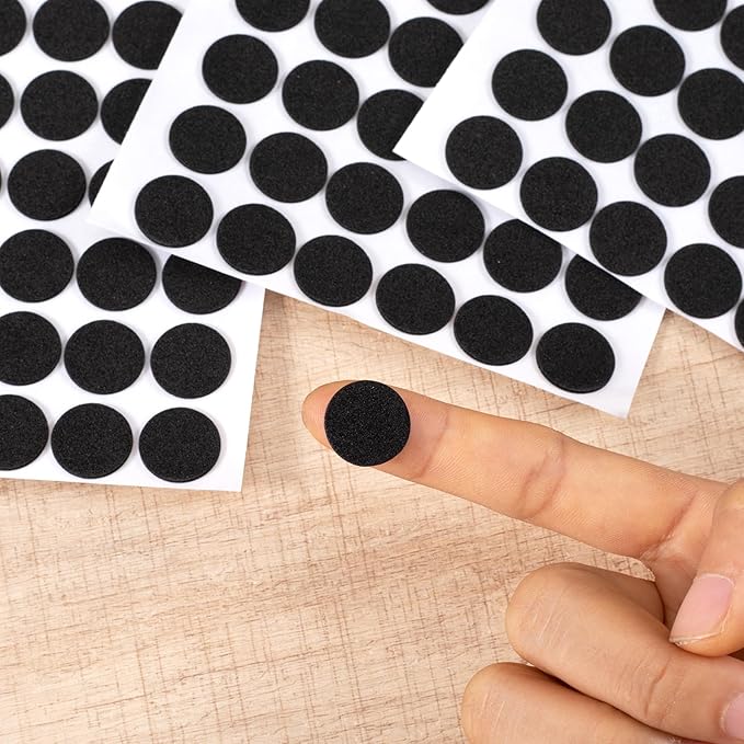 735 Pcs Small Felt Furniture Pads, Self-Adhesive EVA Foam Dot Circles, Round Felt Furniture Stickers for Desks Drawers Vases Photo Frames Cabinets Doors Candlesticks- Black (0.59'') - Image 3