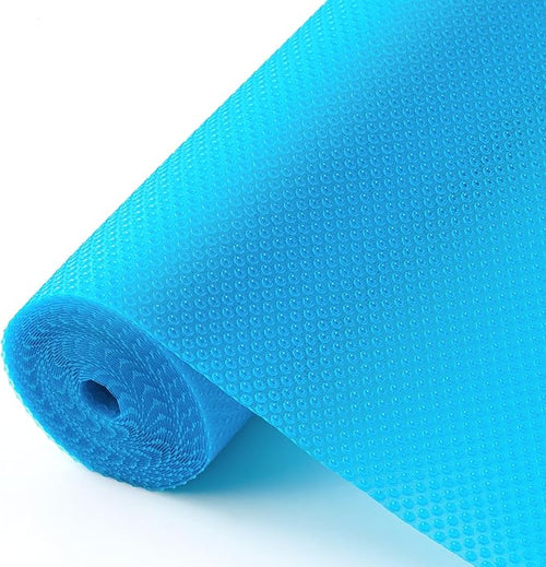 100% EVA Shelf Liner for Kitchen Cabinet, 12" x 240" Drawer Liners Non Adhesive Non Slip Waterproof Plastic Paper, Dresser Pantry Bathroom Refrigerator Protector, Blue by ALIUNI