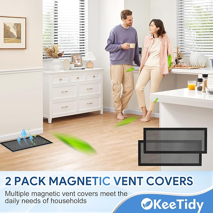 Floor Vent Covers, 4" x 10" Magnetic Mesh Vent Covers Air Vent Covers Mesh Screen Register Vent Covers for Home, Floor, HVAC, AC, Grilles, and RV Vents, 2 Pack - Image 6