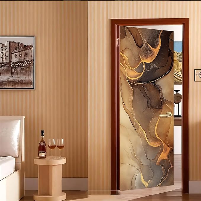3D Door Decals Stickers, Peel Stick Wall Murals Vinyl Wallpaper Self-Adhesive Mural Door Covers Decorative for Furniture Home Decor Wrinkle-Resistant Waterproof - Image 7