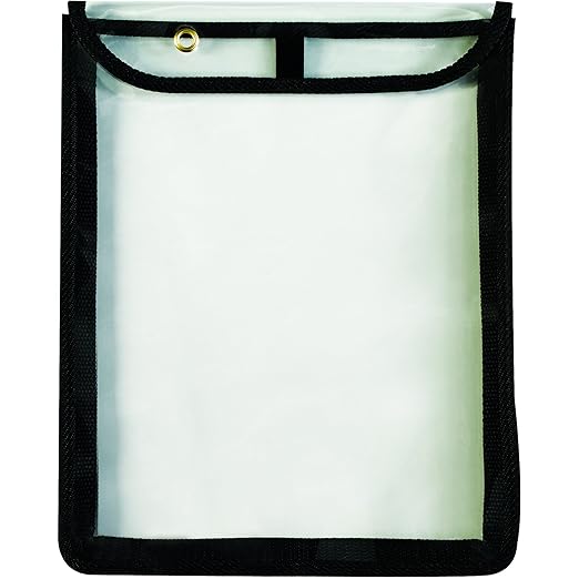 BOX USA Gusseted Job Ticket Holders, 9 x 12 x 1", Black and Clear, Reusable Vinyl Dry Erase, 1" Depth, Hook and Loop Closure, Use to Protect and Store Documents in the Office and Warehouse, Case of 15 by BOXUSA