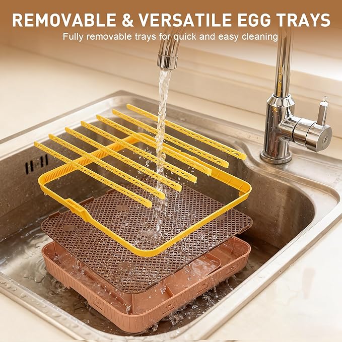 Automatic 56-Egg Incubator for Breeders, Sensor-Based Precise Humidity+Temp Control, Chick Separator, Adjustable Egg Spacing, Custom-Interval Auto Turn+Auto Stop,Preset Incubation Days - Image 8