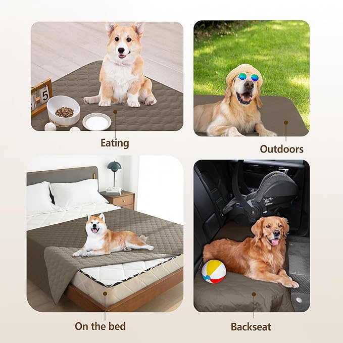 gogobunny 100% Double Sided Waterproof Dog Blanket Soft Pet Bed Cover Reversible Protect Furniture Couch Sofa Car for Puppy Cat Kids (Dark Walnut/Light Walnut, 32x53 Inch (Pack of 1)) - Image 5