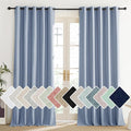 NICETOWN Stone Blue Vintage Linen 100% Blackout Curtains for Living Room, Thermal Insulated Curtains 102“ Long, Noise Reducing Window Treatment Drapes for Home Office, 62" Wide Per Panel, Set of 2 by NICETOWN