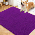 OLANLY Dog Door Mat for Muddy Paws 40x32, Absorbs Moisture and Dirt, Absorbent Non-Slip Washable Doormat, Quick Dry Chenille Mud Mat for Dogs, Entry Indoor Entryway Carpet for Inside Floor, Purple by OLANLY