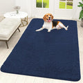 OLANLY Dog Door Mat for Muddy Paws 59x35, Absorbs Moisture and Dirt, Absorbent Non-Slip Washable Doormat, Quick Dry Chenille Mud Mat for Dogs, Entry Indoor Entryway Carpet for Inside Floor, Dark Blue by OLANLY