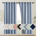 NICETOWN Stone Blue Vintage Linen 100% Blackout Curtains for Playroom, Thermal Insulated Curtains 72" Long, Noise Reducing Window Treatment Drapes for Laundry Room, 62" Wide Per Panel, Set of 2 by NICETOWN
