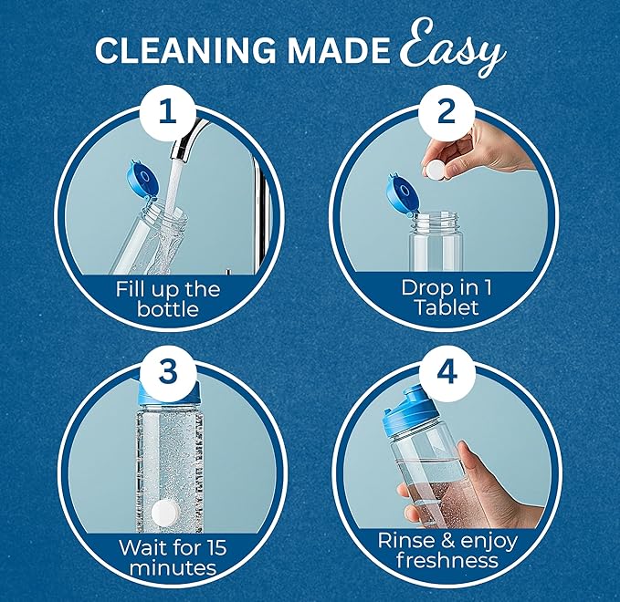 120 Pcs Water Bottle Cleaning Tablets, Bottle Cleaning Tablets for Stainless Steel Water Bottles & Tumblers, Bottle Cleaner tablets are ideal cleaner for all Water Bottles, Removes Odor & Stains - Image 6