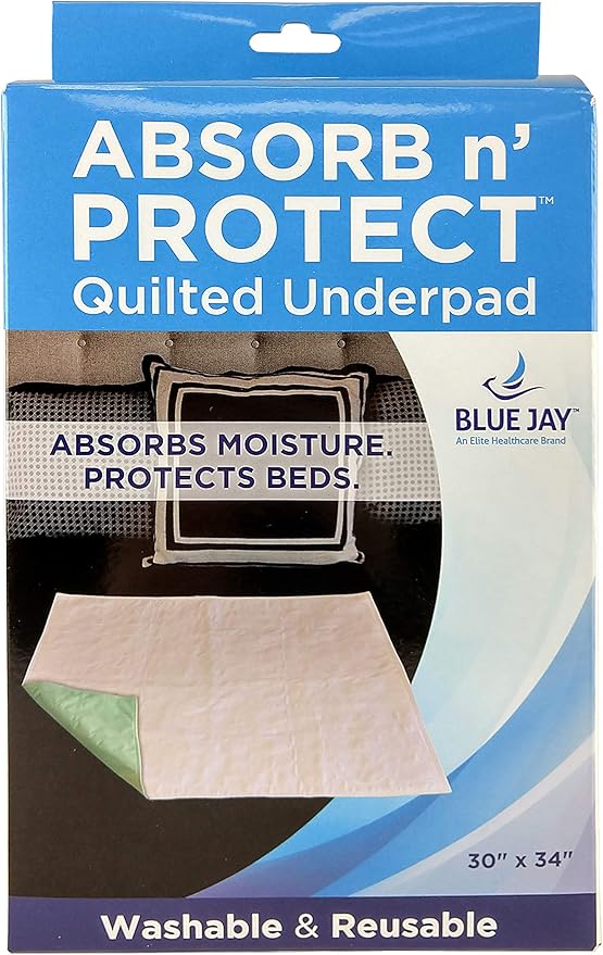 Blue Jay An Elite Healthcare Brand Absorb N' Protect Mattress Pad for Protect from Moisture Damage | Washable and Reusable Quilted Top Layer | 30 - 34 inch - Image 8