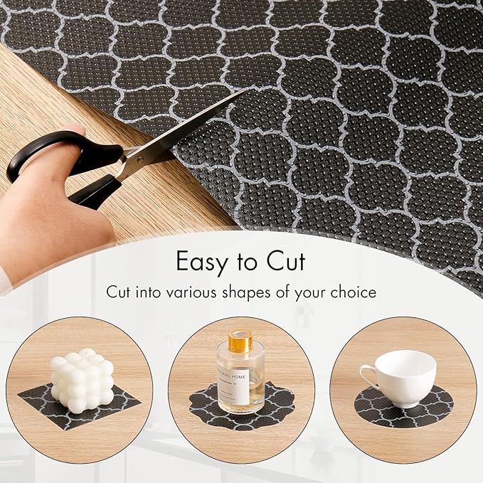 Cooyes Shelf Liner for Kitchen Cabinets – Non-Adhesive Waterproof Drawer Liner – Durable EVA Material Easy-to-Cut Shelf Paper for Refrigerator, Cupboard, Dresser with Modern Pattern - Image 7