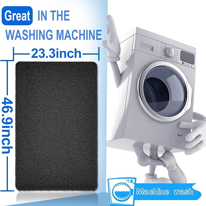 Shower Mats Non Slip for Elderly, 24x47’’Extra Lager Loofah Bath Mats for Shower, Non-Slip Bath for Elderly-Black - Image 2