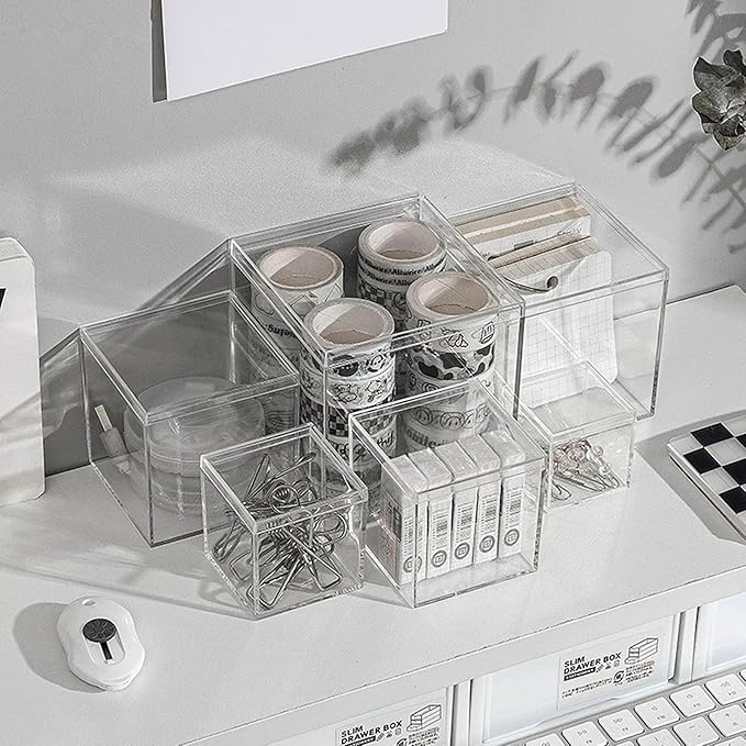 Acrylic Box Clear Box with Lid for Display, Plastic Square Cube 2 Pack Storage Contanier Party Decorative Boxes - Image 4