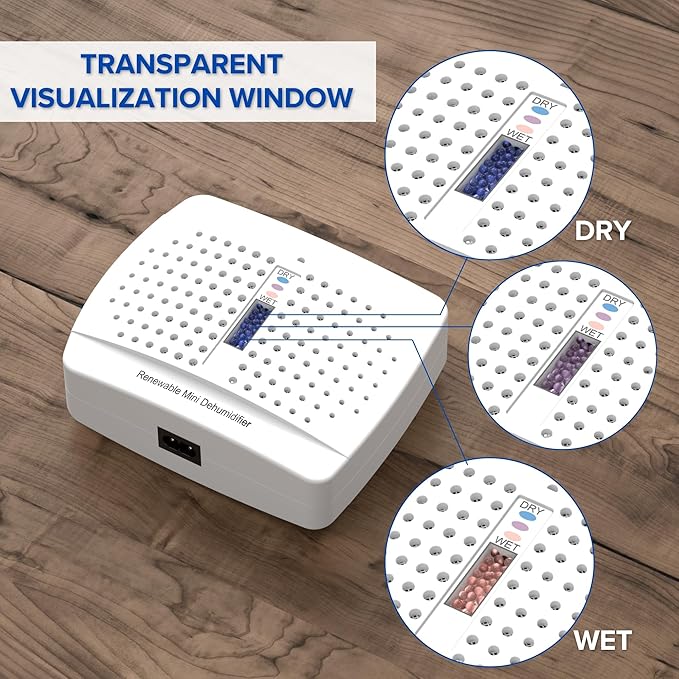 2 Pack Small Dehumidifier, Gun Safe Dehumidifiers, Damp Rid, Rechargeable Humidity Absorber Portable Moisture Absorber for Car Closet Bathroom Small Room - Image 6