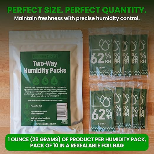 Humboldts Secret 62% Humidity Packs RH 2-Way | Moisture Control Packets for Herbs, Spices, and Cigars with Resealable Bag | Natural Two Way Humidity Control for Fresh Storage | Pack of 10 - Image 4