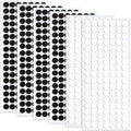 735 Pcs Small Felt Furniture Pads, Self-Adhesive EVA Foam Dot Circles, Round Felt Furniture Stickers for Desks Drawers Vases Photo Frames Cabinets Doors Candlesticks - Black, White (0.39") by Unknown