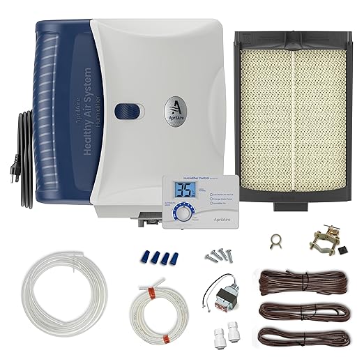AprilAire 720AKZ Whole-House Fan-Powered Evaporative Humidifier – 21 GPD, Water Saving, Automatic Digital Control, Installation Kit, for up to 6,250 Sq. Ft., Part of the AprilAire Healthy Air System by AprilAire