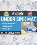 Drymate Premium XL Under Sink Mat, Waterproof Cabinet Protection Mats for Kitchen & Bathroom, Absorbent Shelf Liners, Slip-Resistant, Non-Adhesive, Machine Washable (USA Made)(24”x59”)(Light Blue) by Drymate