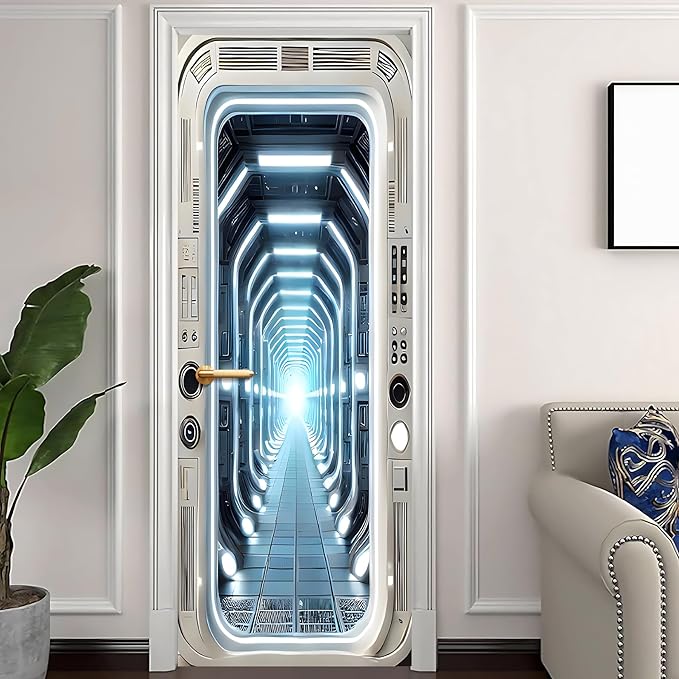 3D Door Stickers, Peel and Stick Vinyl Wallpaper, Self-Adhesive Mural for Home Decor 30.3" W x 78.7" H - Image 2