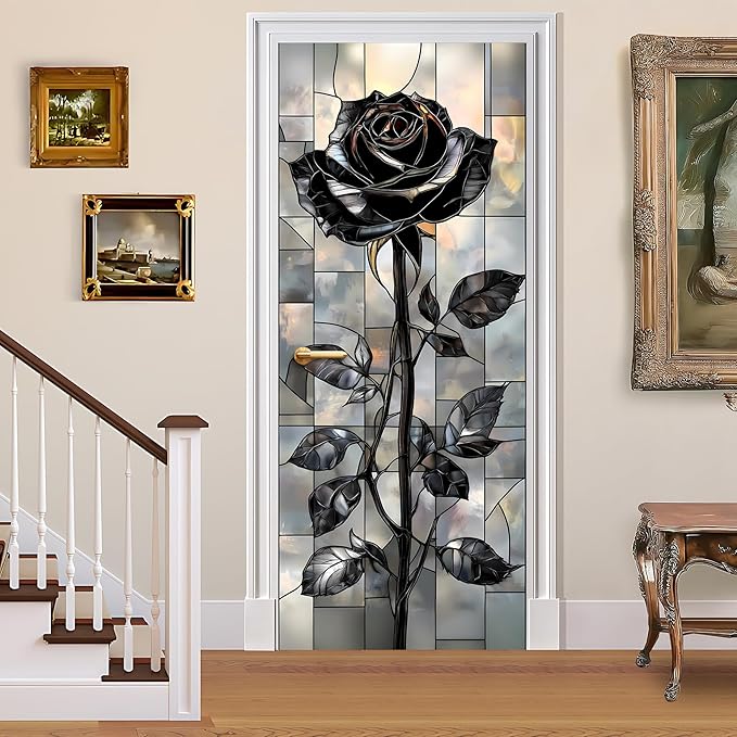 3D Door Stickers, Peel and Stick Vinyl Wallpaper, Self-Adhesive Mural Door Cover for Home Decor 30.3" W x 78.7" H by BVBOX