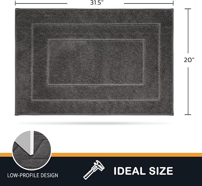 PURRUGS Dirt Trapping Door Mat 20in x 31.5in, Non-Slip/Skid Machine Washable Entryway Rug, Dog Doormat, Super Absorbent Welcome Mat for Muddy Wet Shoes and Paws, Grey - Image 2