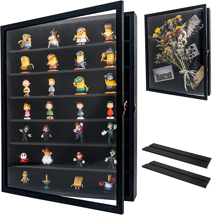 16x20 Shadow Boxes Display Cases with Shelves, Black Deep Shadow Box Frame for Keepsake Collectibles, Coins Military Medals Pins Wedding Flowers by Unknown