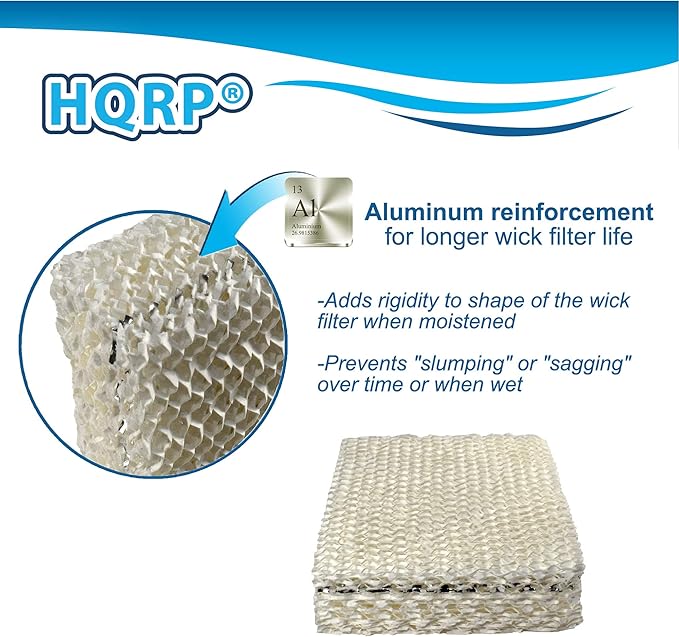 HQRP Wick Filter (2-pack) compatible with Duracraft DH803, DH804, DH805, DH806, DH807, DH810, DH815, DA1007 Natural Cool Moisture Humidifier, AC-809 D09-C AC-815 Replacement - Image 4