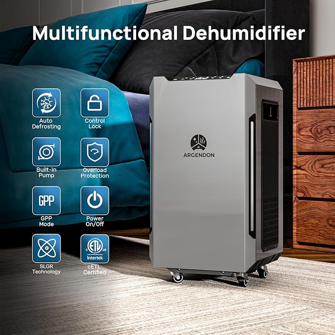 ARGENDON 70 PPD Energy Star Dehumidifier for Basement, Commercial Dehumidifier with Pump and Drain Hose - High-Capacity Moisture and Humidity Control for Homes, Industrial Use, and Large Space - Image 4
