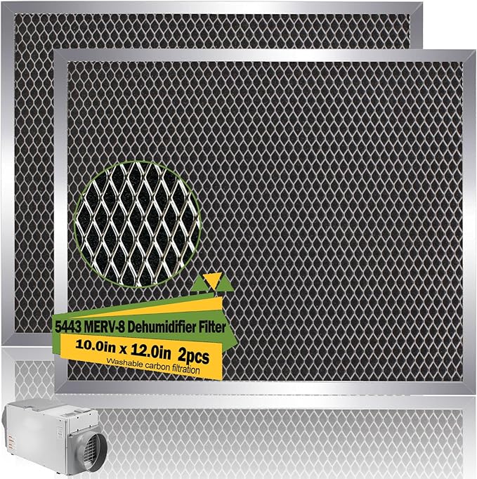 5443 Dehumidifier Filter 10"x12"x1" MERV 8 Washable Compatible with Whole-House Dehumidifiers Models 1830 1850 1852 and Ventilation Models 8191 8192 Replacement Filter 2 Packs - Image 7