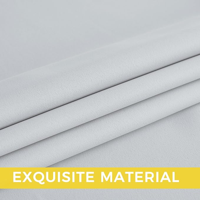 NICETOWN Room Darkening Draperies Curtains Panels, 2 Panels Greyish White W52 x L72 - Image 5
