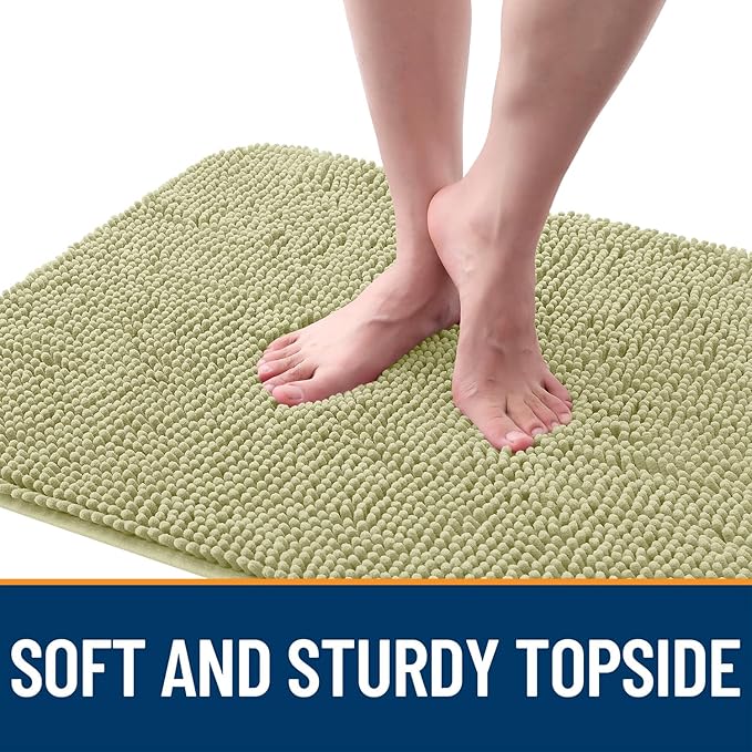 OLANLY Dog Door Mat for Muddy Paws 30x20, Absorbs Moisture and Dirt, Absorbent Non-Slip Washable Doormat, Quick Dry Chenille Mud Mat for Dogs, Entry Indoor Entryway Carpet for Inside Floor, Vanilla - Image 4