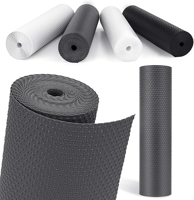 Drawer Liners, Waterproof Shelf Liner, Anti-Slip Non-Adhesive BPA Free Kitchen Cupboard Cabinet Liner Refridge Fridge Mats Sink Protector Strong Durable for Home (Grey/23.6in x 20Ft) by MooiFun