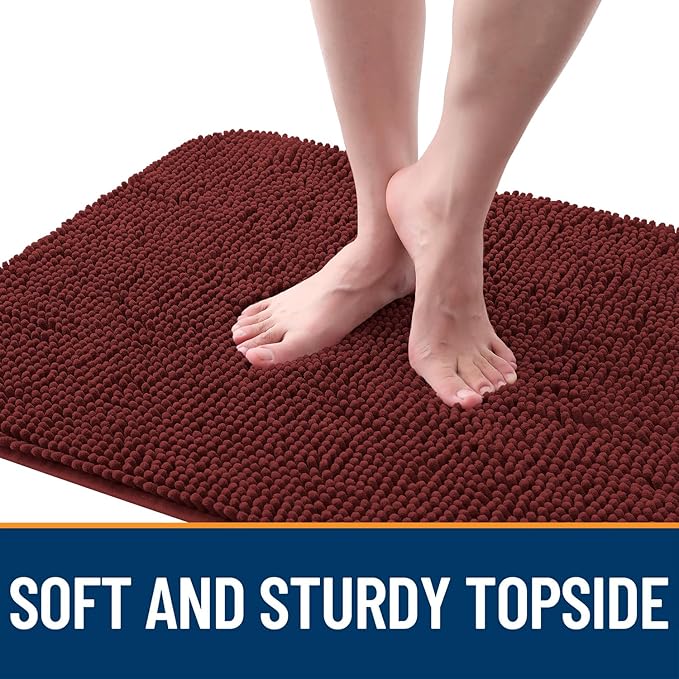 OLANLY Dog Door Mat for Muddy Paws 54x32, Absorbs Moisture and Dirt, Absorbent Non-Slip Washable Doormat, Quick Dry Chenille Mud Mat, Entry Indoor Entryway Carpet for Inside Floor, Caramel Russet - Image 4