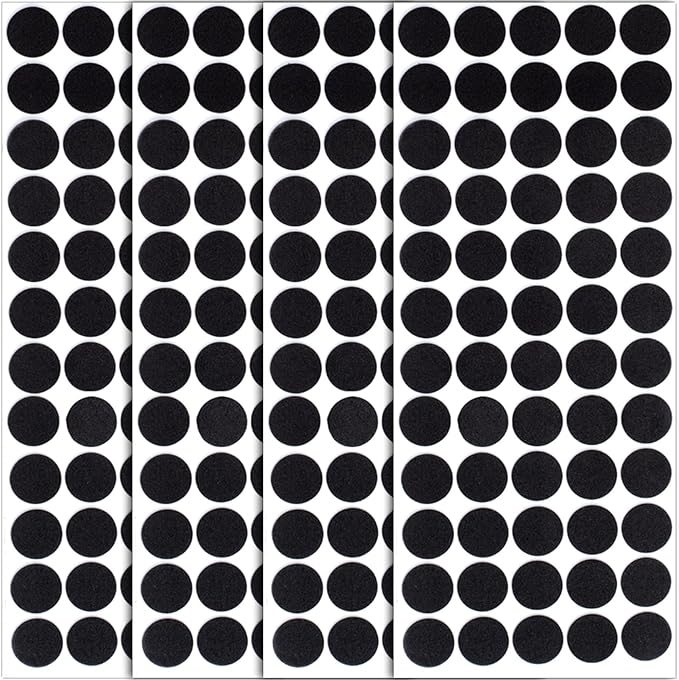 240 Pcs Small Felt Furniture Pads, Self-Adhesive EVA Foam Dot Circles, Round Felt Furniture Stickers for Desks Drawers Vases Photo Frames Cabinets Doors-Black (0.78'') by Unknown