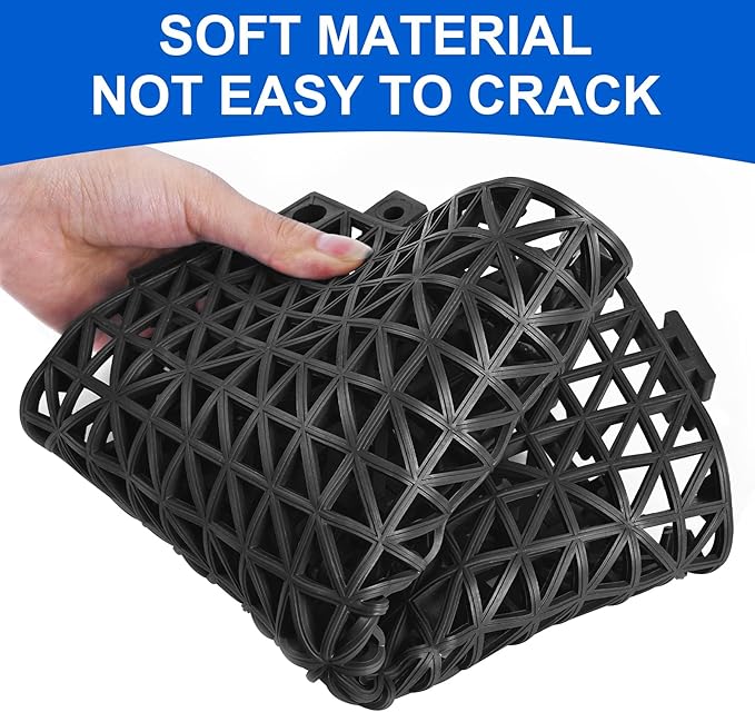 MYFAMIREA Modular Interlocking Cushion 12 Pack 11.8" x 11.8" Rubber Floor Tiles Non-Slip Splicing Drainage Mats for Deck, Pool, Outdoor Shower, Patio, Balcony, Indoor Bathroom, Kitchen (Gary Black) - Image 3