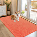 OLANLY Dog Door Mat for Muddy Paws 54x32, Absorbs Moisture and Dirt, Absorbent Non-Slip Washable Doormat, Quick Dry Chenille Mud Mat for Dogs, Entry Indoor Entryway Carpet for Inside Floor, Coral by OLANLY