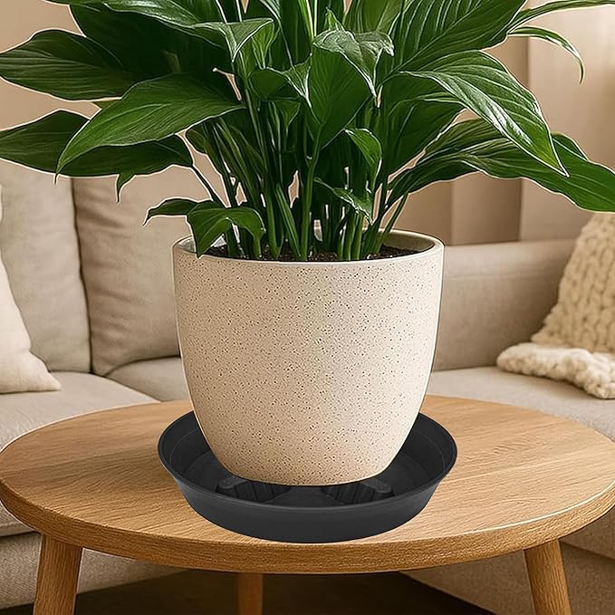 4 Pack Plant Saucer 10 inch, 8 12 14 17 inch, Plant Stand Plastic Plant Saucers for Indoors Outdoor, Heavy Duty Flower Plant Risers for Inside Pots, Pot Saucers for Plants, Grow Bags Saucers - Image 7