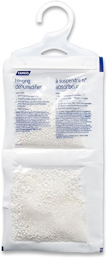 Camco 44286 Fragrance Free Hanging Dehumidifier-Convenient Hook Absorbs up to 3x Its Weight in Water, Reduces Moisture and Humidity in Closets and Tightly Confined Spaces, 2 Pack - Image 4