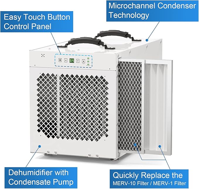 ALORAIR Sentinel HDi100 Commercial Dehumidifier with Pump, 220 Pints Whole Homes Dehumidifier for Crawl Spaces, Basements, up to 2,900 sq. ft. cETL - Image 4