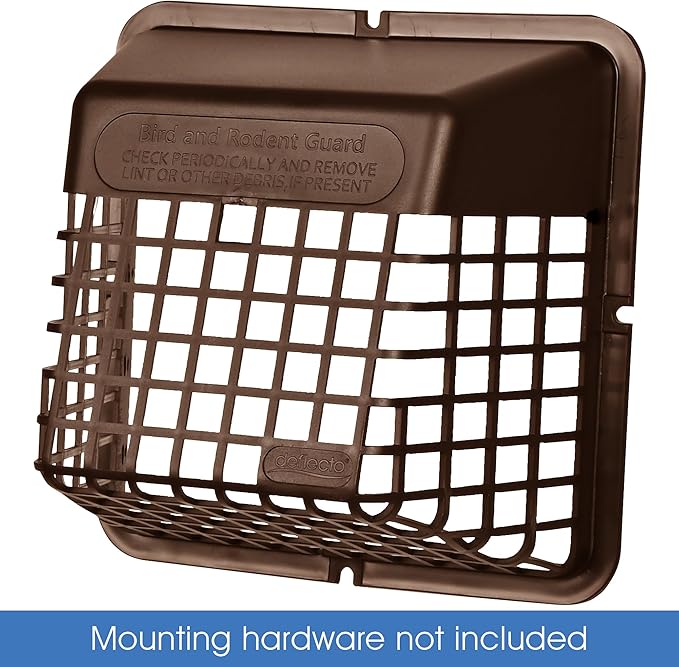 Deflecto Universal Bird Guard Dryer Vent Cover, For Use with 4 Inches Clothes Dryer Vents, Brown (UBGBB) - Image 3