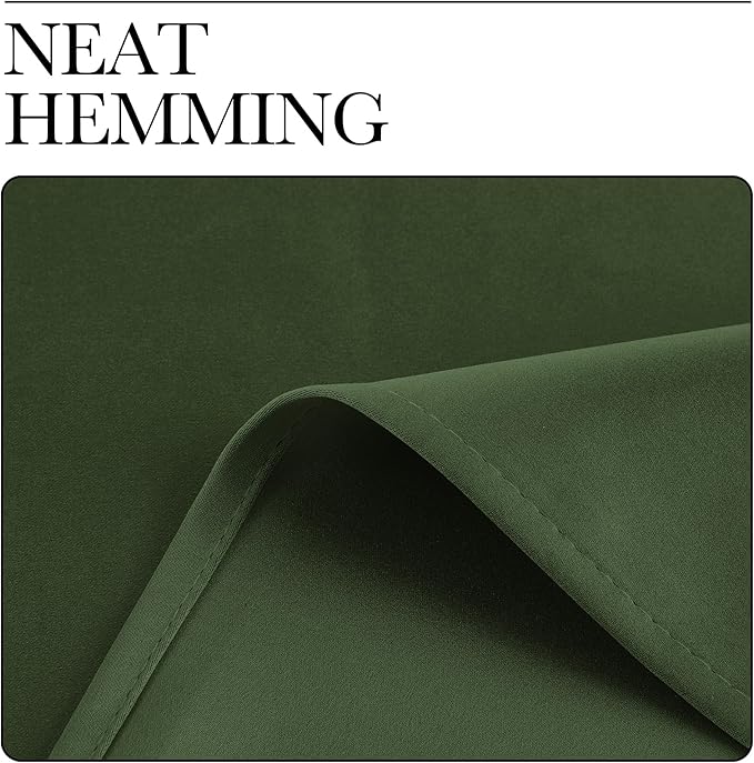 NICETOWN Dark Green Blackout Cafe Satin Curtains for Small Windows, 42" Wide by 36" Long, 2 Panels, Rod Pocket Noise Reducing Faux Silk Blackout Drapes for Cupboard - Image 7
