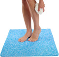 Enkosi Loofah Non-Slip Shower Mat - Shower Floors, Bathtub, Bathrooms, Wet Areas - Cushioned Bath Mat with Drain Holes - Quick Dry PVC, Secure Safety Pad Without Suction Cups (32x24 Aqua Blue) by ENKOSI