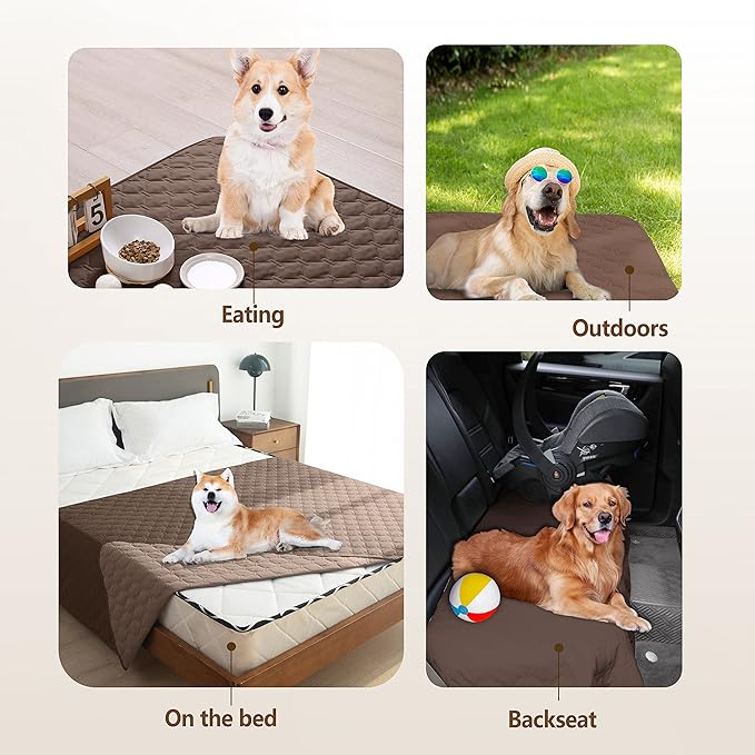 gogobunny 100% Double Sided Waterproof Dog Blanket Soft Pet Bed Cover Reversible Protect Furniture Couch Sofa Car for Puppy Cat Kids (Dark Chocolate/Light Chocolate, 30x80 Inch (Pack of 1)) - Image 3