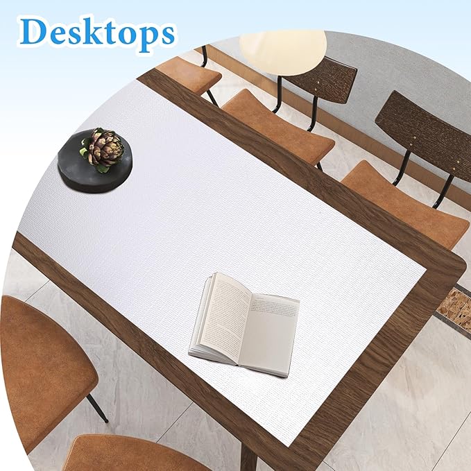 Shelf Liners for Kitchen Cabinets 17in x 20FT Non Adhesive Drawer Liner White Thickened Shelf Liner Paper Strong Non-Slip Easy to Clean for Tool Box Refrigerator with Knife and Tape Measure - Image 6